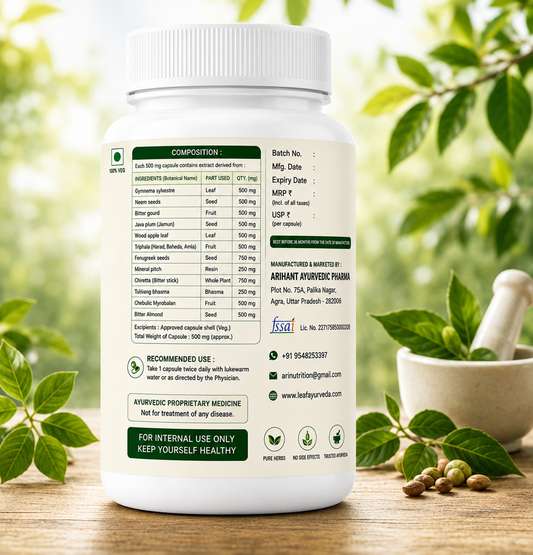 Leaf Ayurveda Piles Treat Capsules – Ayurvedic Herbal Formula for Digestive & Piles Support | 60 Capsules