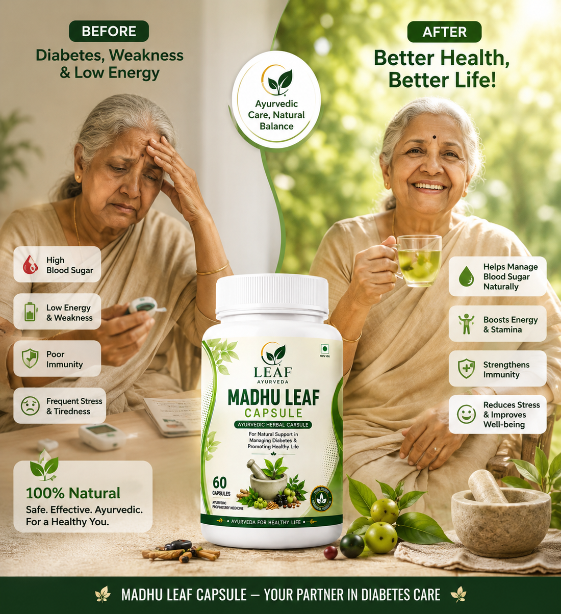 MADHU LEAF – Ayurvedic Herbal Capsules