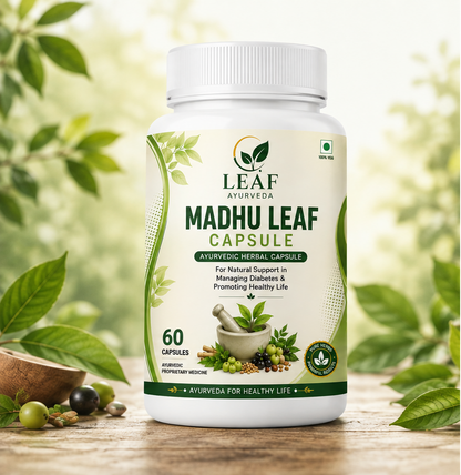 Leaf Ayurveda Madhu Leaf Capsules – Ayurvedic Herbal Supplement for Blood Sugar Support | 60 Capsules