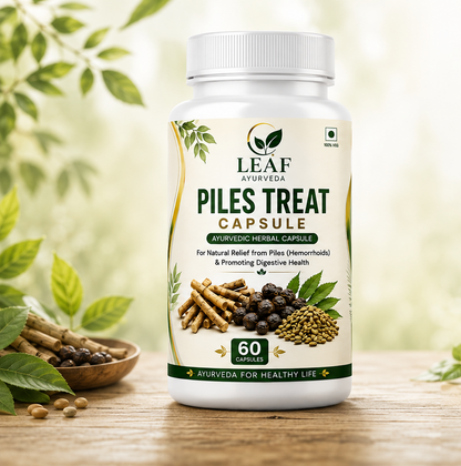 Leaf Ayurveda Piles Treat Capsules – Ayurvedic Herbal Formula for Digestive & Piles Support | 60 Capsules