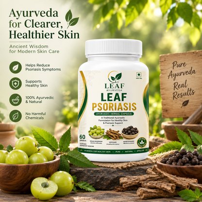 Leaf Psoriasis Ayurvedic Herbal Capsules | Traditional Ayurvedic Skin & Psoriasis Support | 60 Capsules