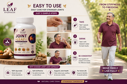 LEAF Ayurveda Joint Leaf Ayurvedic Joint Care Capsules | With Shallaki, Ashwagandha, Turmeric & Ginger | 60 Capsules